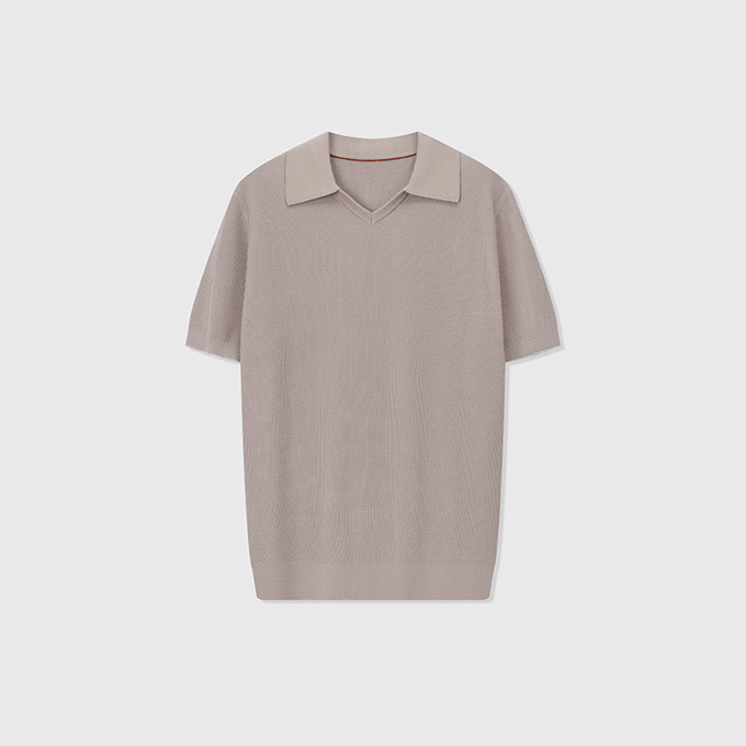 brunello cucinelli english rib knit polo shirt